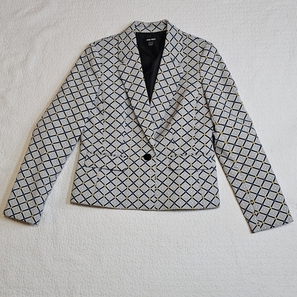 Nine West Geometric Patterned Blazer - Picture 2 of 10